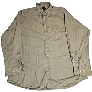 Structure Shirt Mens L Tan Button Down Long‎ Sleeve Vintage 2000s Casual
